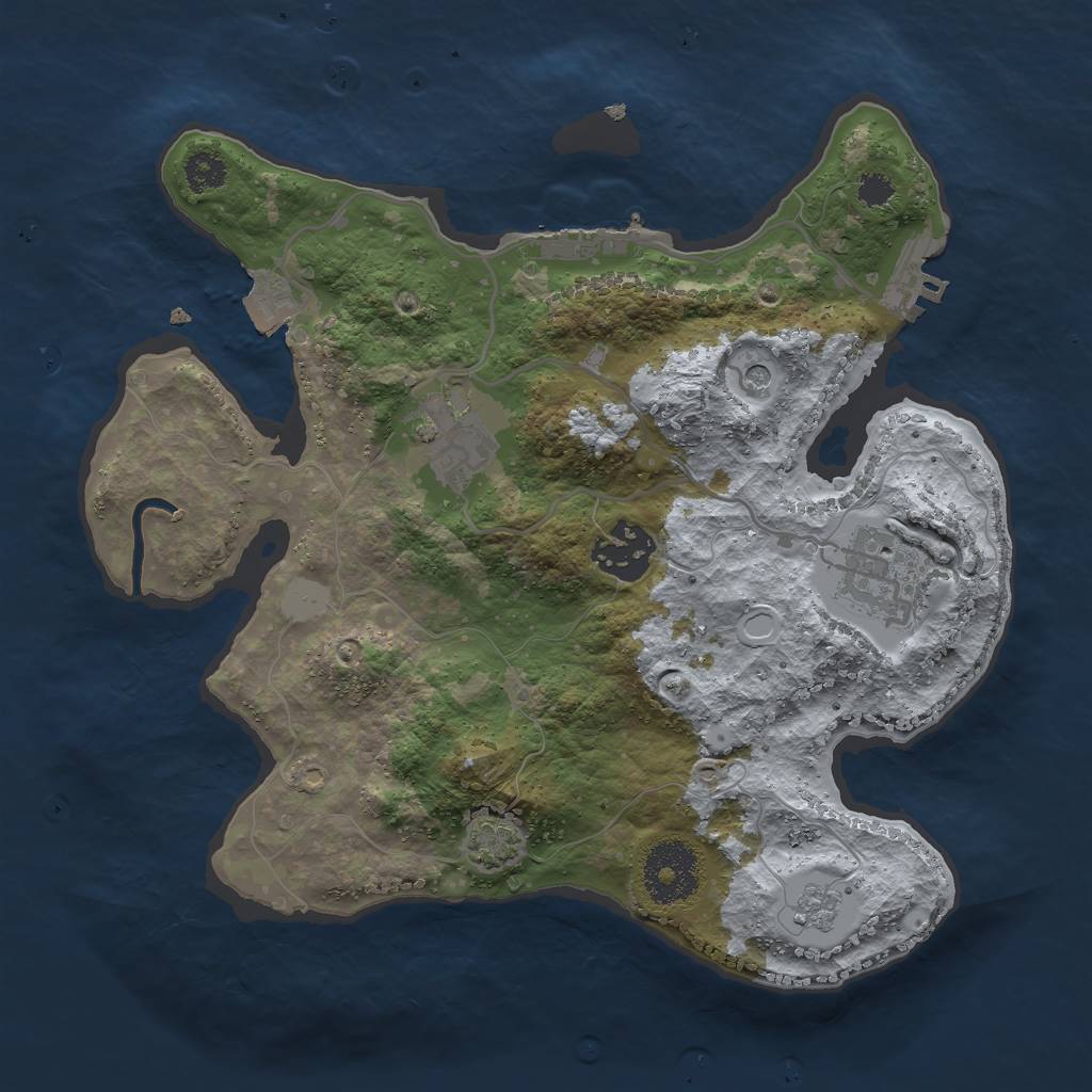 Rust Map: Procedural Map, Size: 2750, Seed: 19284651, 11 Monuments