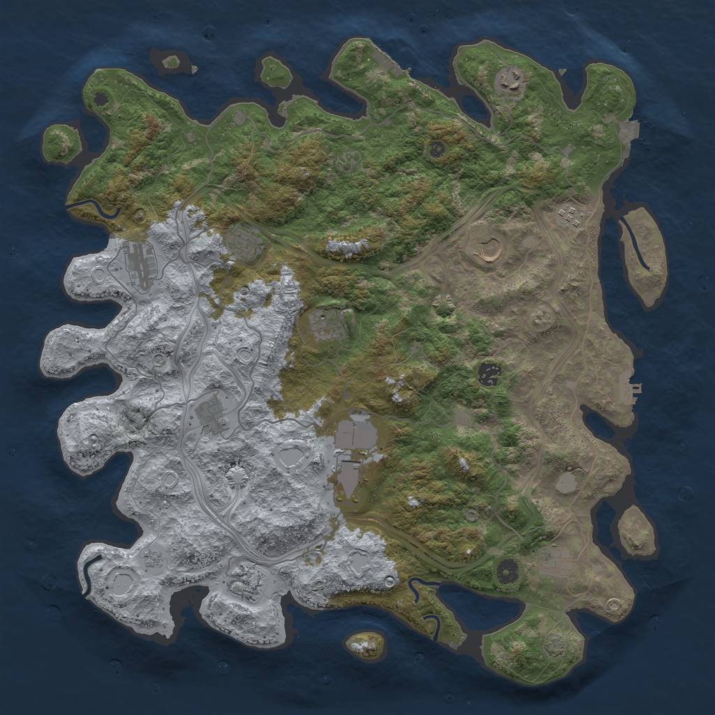 Rust Map: Procedural Map, Size: 4500, Seed: 138663992, 19 Monuments