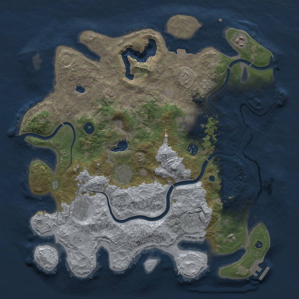 Rust Map: Procedural Map, Size: 4000, Seed: 106486708, 14 Monuments