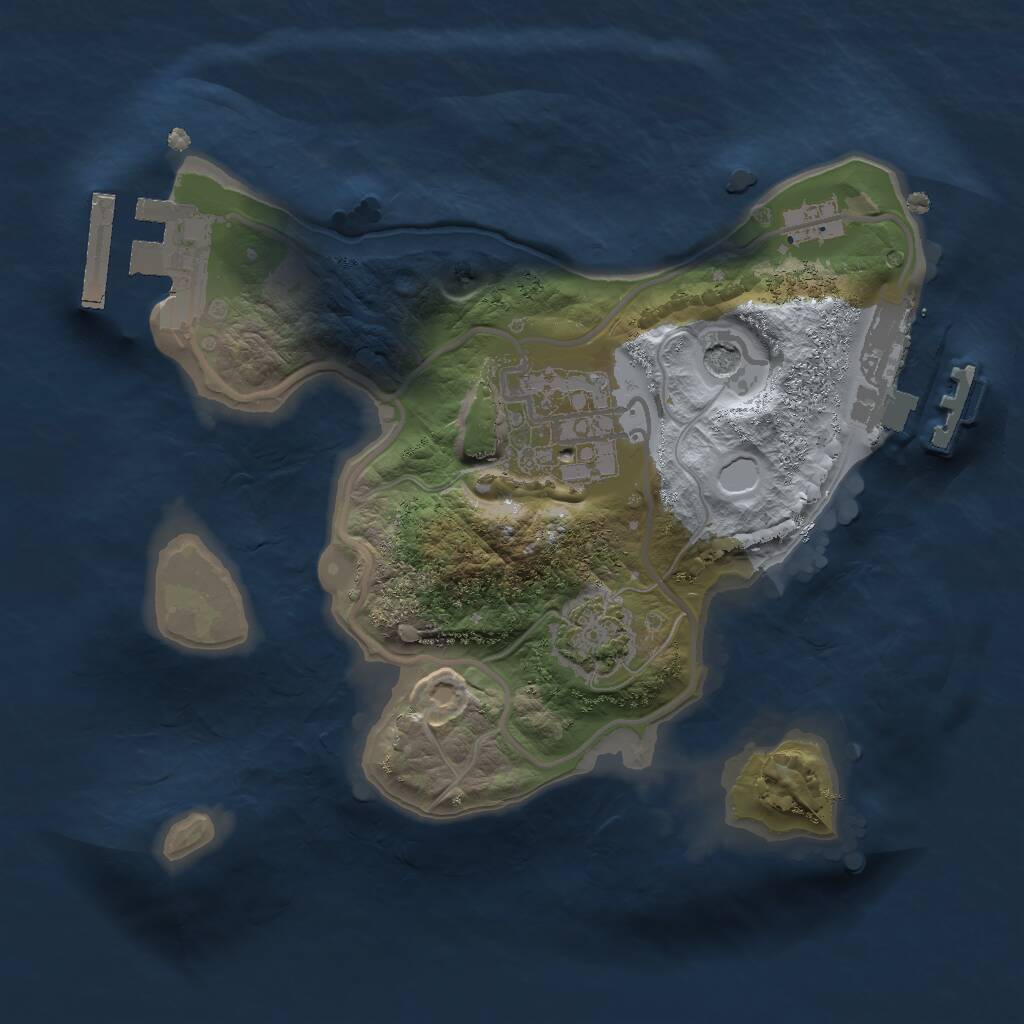 Rust Map: Procedural Map, Size: 1800, Seed: 1235, 6 Monuments