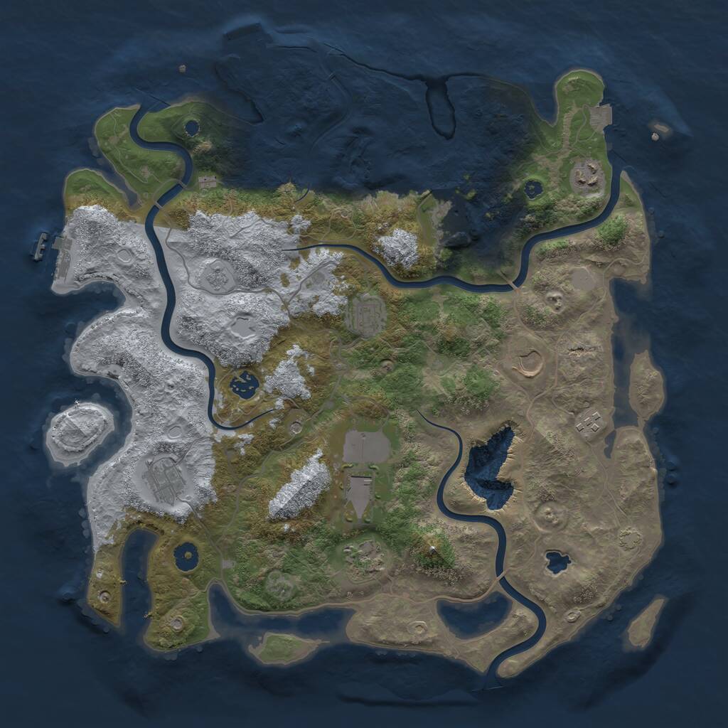 Rust Map: Procedural Map, Size: 4100, Seed: 100998, 15 Monuments