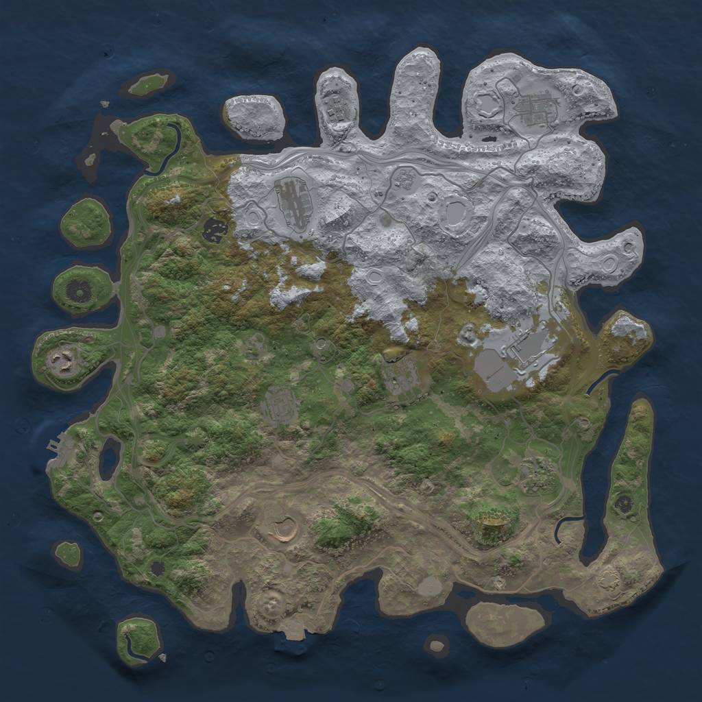 Rust Map: Procedural Map, Size: 4250, Seed: 2014638919, 17 Monuments