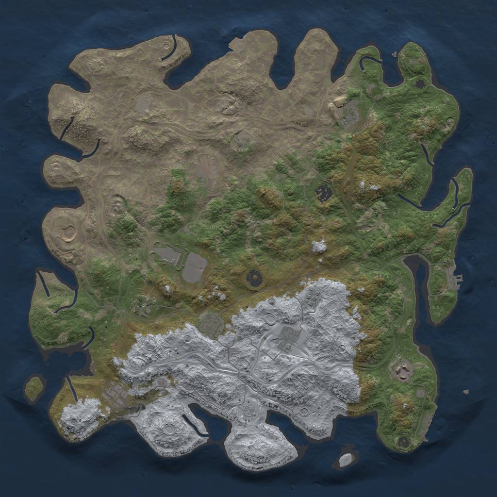 Rust Map: Procedural Map, Size: 4500, Seed: 1263592463, 19 Monuments