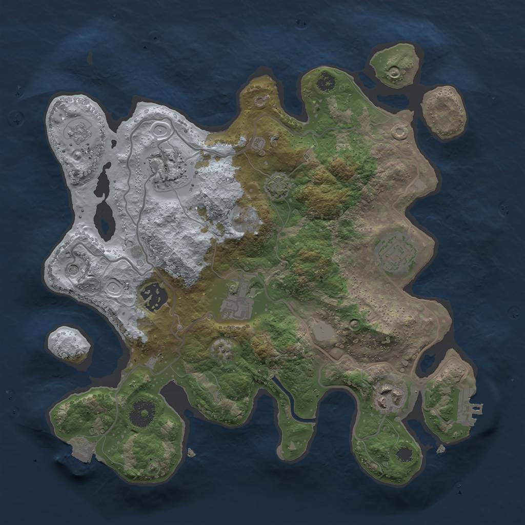 Rust Map: Procedural Map, Size: 3000, Seed: 952706867, 12 Monuments
