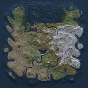 Thumbnail Rust Map: Procedural Map, Size: 4250, Seed: 287668117, 17 Monuments
