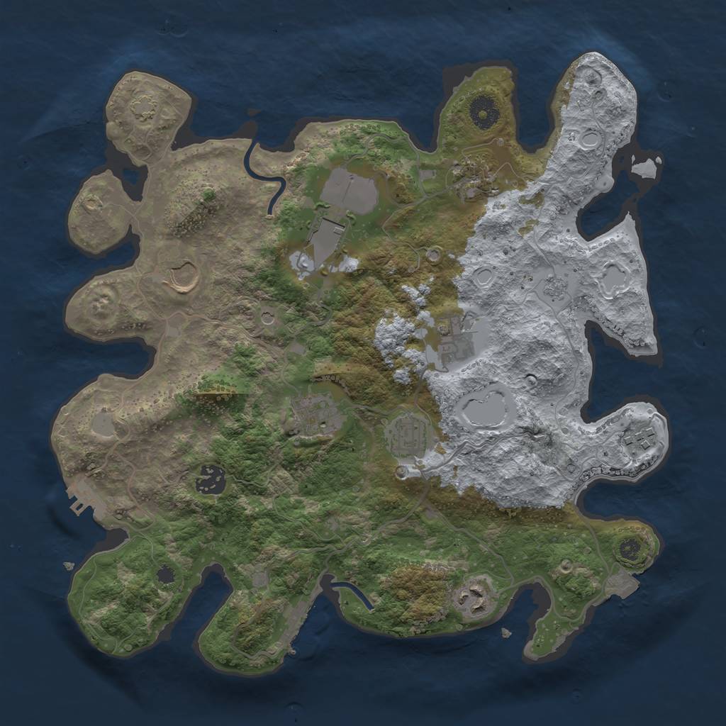 Rust Map: Procedural Map, Size: 3500, Seed: 57514, 17 Monuments