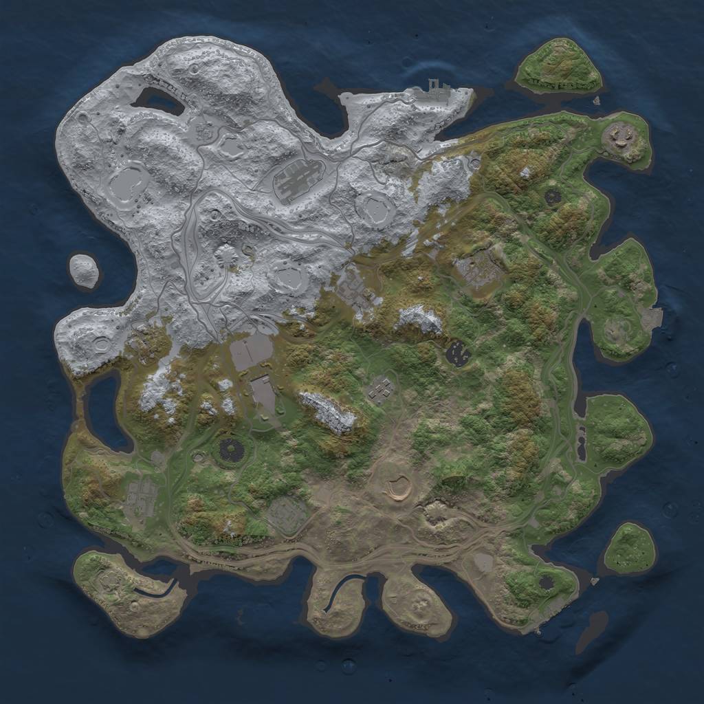 Rust Map: Procedural Map, Size: 4250, Seed: 1768363839, 19 Monuments