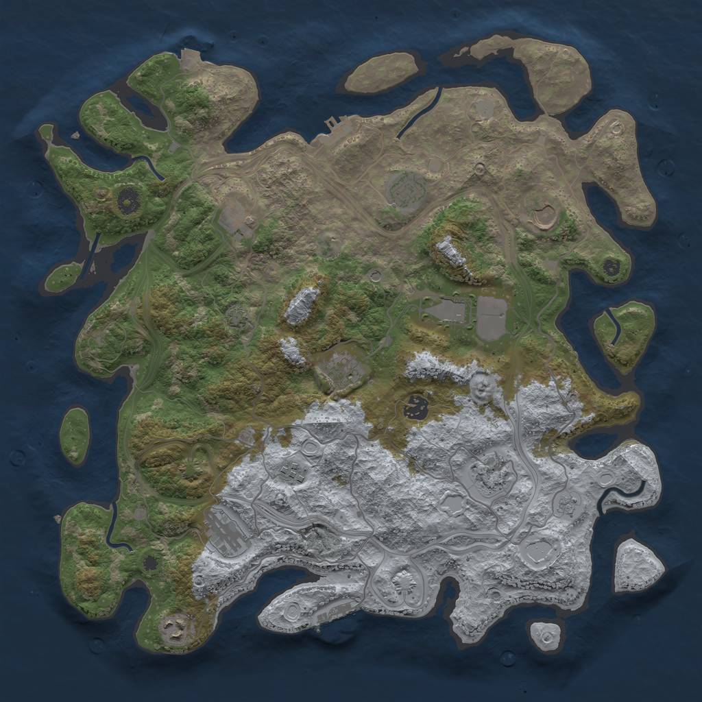 Rust Map: Procedural Map, Size: 4250, Seed: 1220290168, 18 Monuments