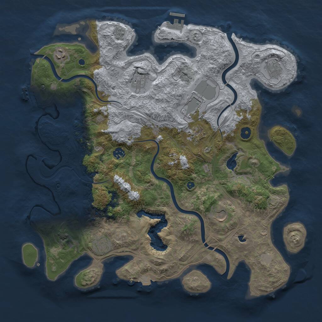 Rust Map: Procedural Map, Size: 4250, Seed: 1583000686, 15 Monuments