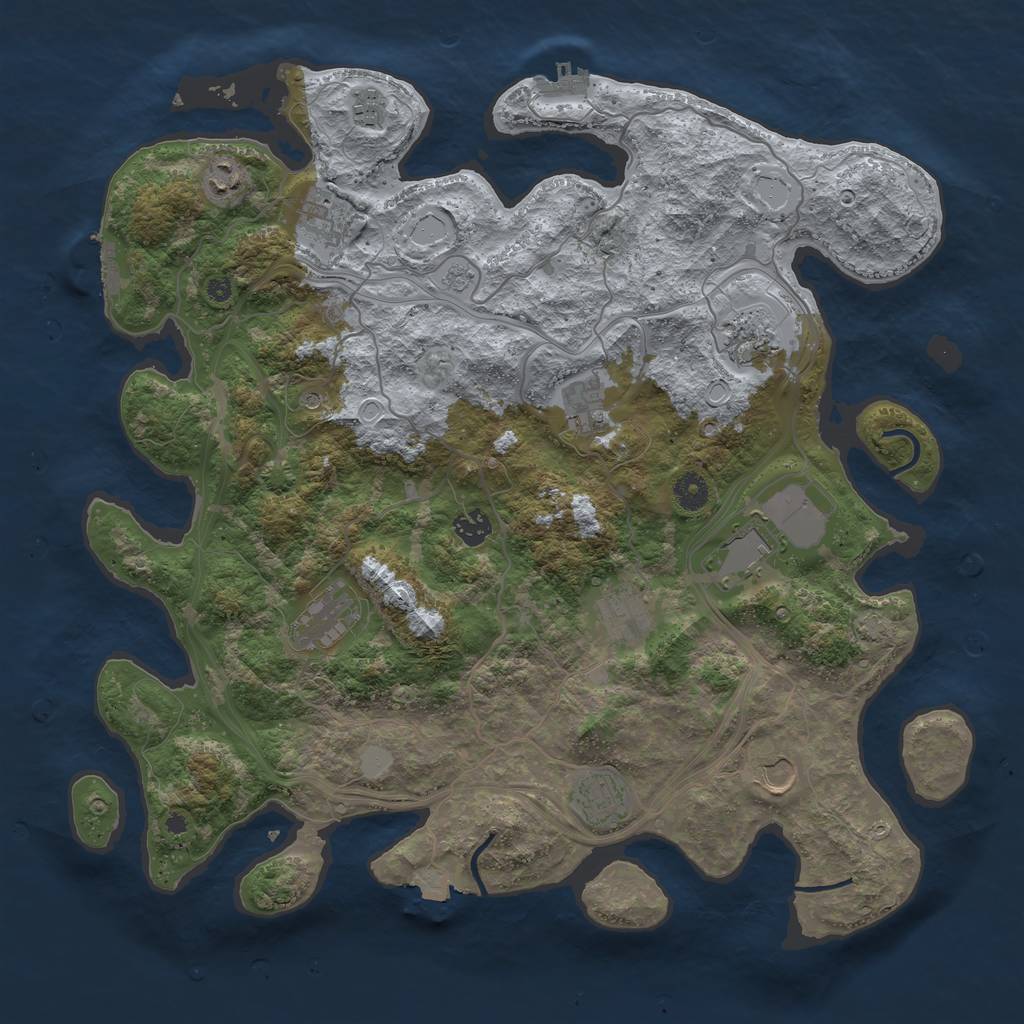 Rust Map: Procedural Map, Size: 4250, Seed: 1583000686, 19 Monuments