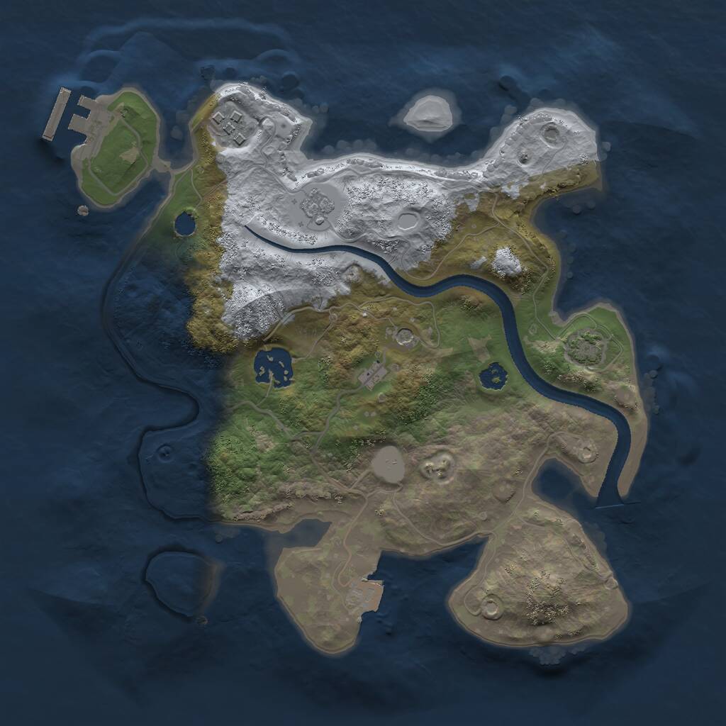 Rust Map: Procedural Map, Size: 2700, Seed: 583276446, 7 Monuments