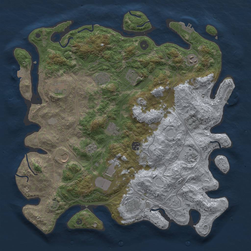 Rust Map: Procedural Map, Size: 4250, Seed: 889071418, 19 Monuments