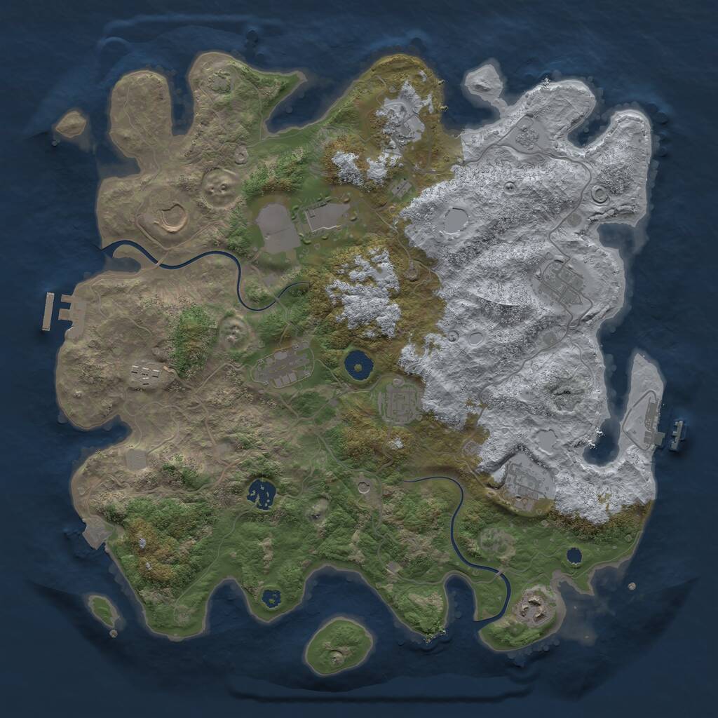 Rust Map: Procedural Map, Size: 3800, Seed: 5554080, 16 Monuments