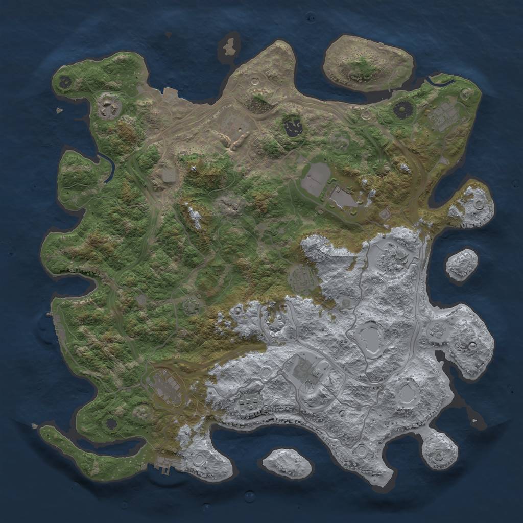 Rust Map: Procedural Map, Size: 4250, Seed: 279689642, 18 Monuments