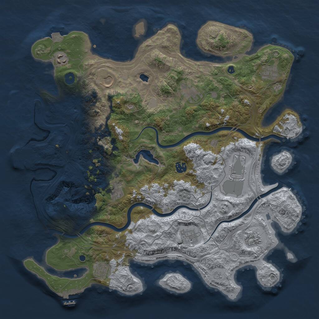 Rust Map: Procedural Map, Size: 4250, Seed: 279689642, 17 Monuments