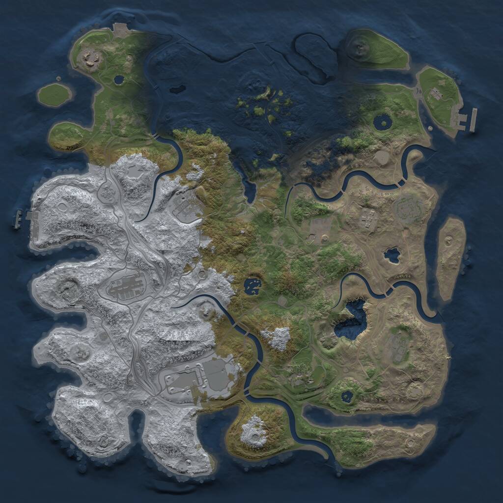 Rust Map: Procedural Map, Size: 4250, Seed: 6521, 16 Monuments
