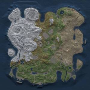 Thumbnail Rust Map: Procedural Map, Size: 3500, Seed: 683072696, 15 Monuments