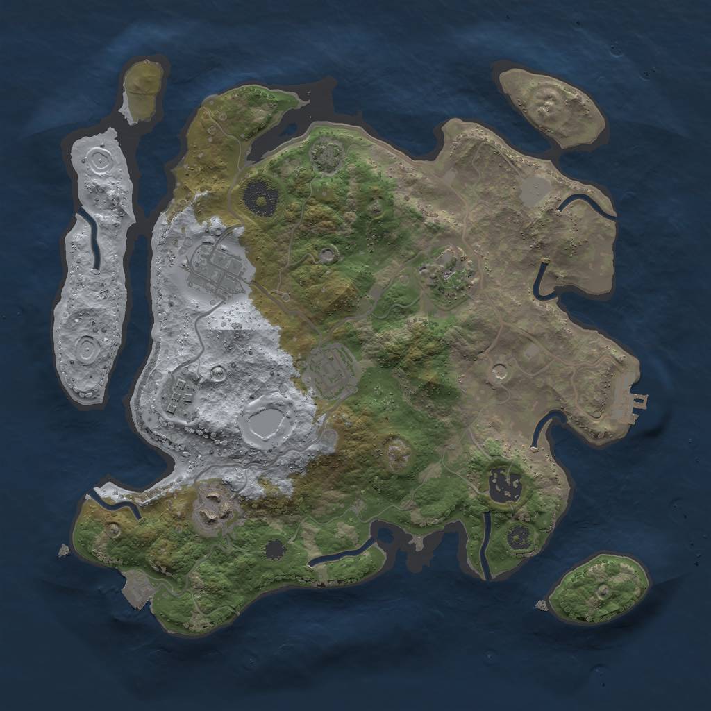 Rust Map: Procedural Map, Size: 3000, Seed: 28714, 12 Monuments