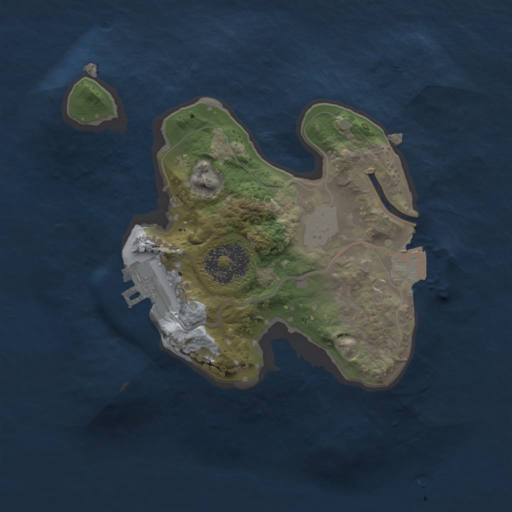 Rust Map: Procedural Map, Size: 1800, Seed: 25412423, 4 Monuments