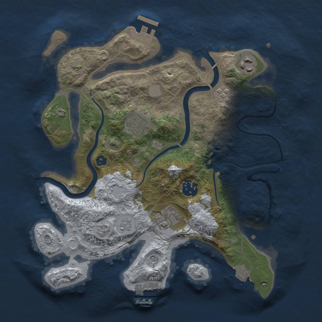 Rust Map: Procedural Map, Size: 3000, Seed: 1144495249, 11 Monuments