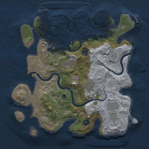 Thumbnail Rust Map: Procedural Map, Size: 3500, Seed: 1360922622, 13 Monuments