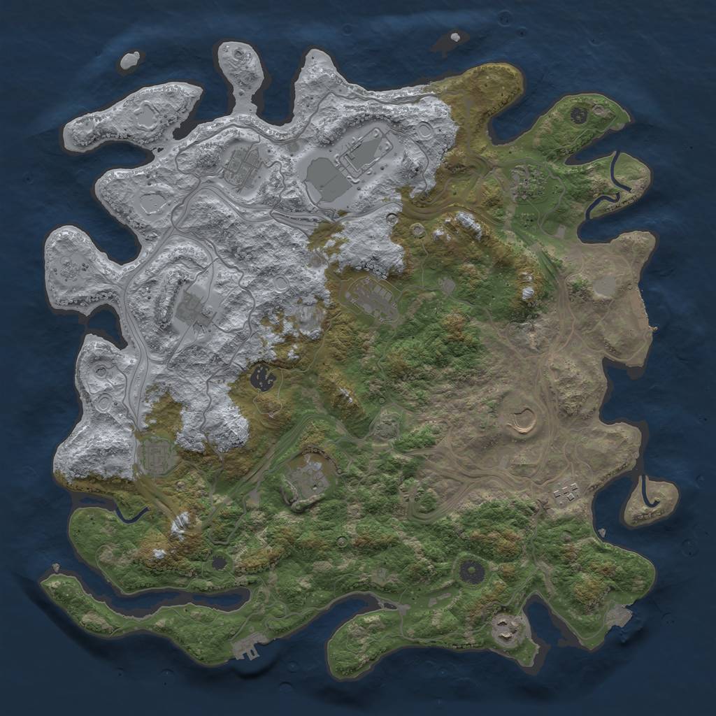 Rust Map: Procedural Map, Size: 4300, Seed: 236350, 19 Monuments