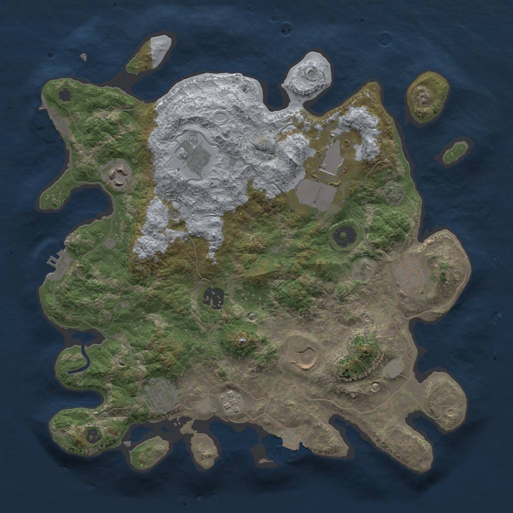 Rust Map: Procedural Map, Size: 3500, Seed: 785429351, 15 Monuments