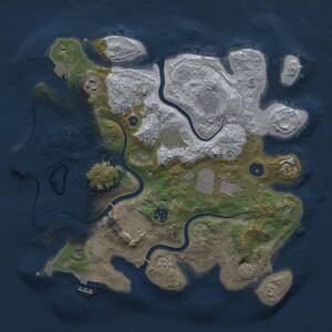 Thumbnail Rust Map: Procedural Map, Size: 3500, Seed: 64879, 13 Monuments