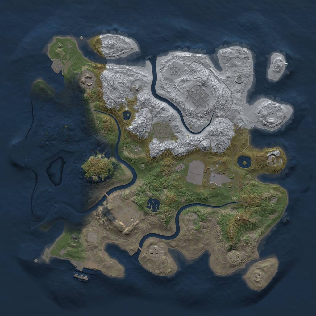 Rust Map: Procedural Map, Size: 3500, Seed: 64879, 13 Monuments