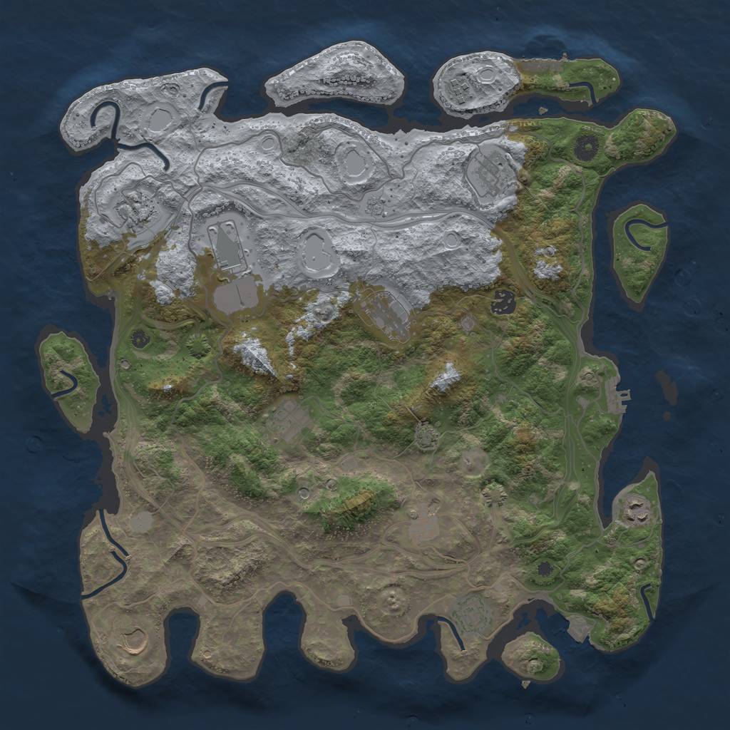 Rust Map: Procedural Map, Size: 4250, Seed: 930387698, 19 Monuments