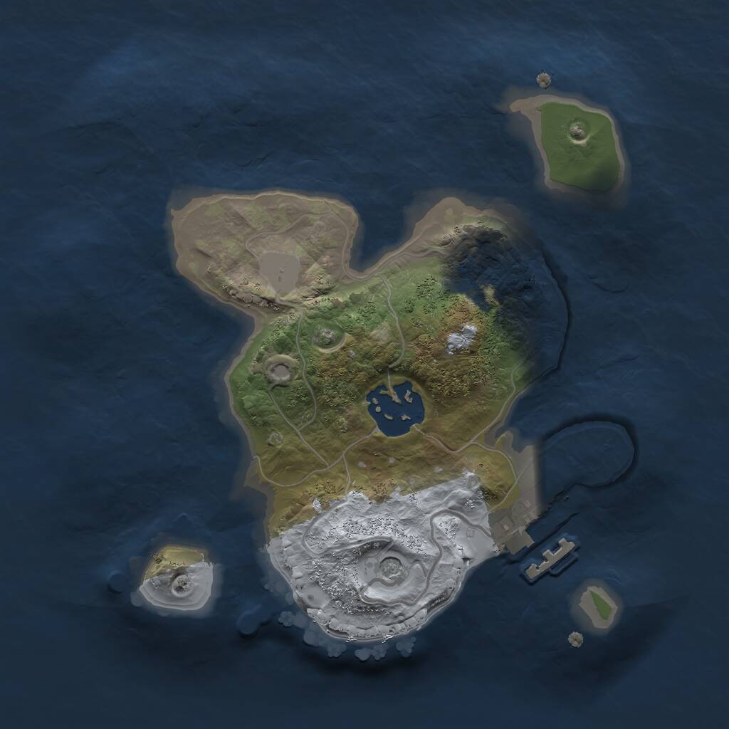 Rust Map: Procedural Map, Size: 2000, Seed: 239480511, 4 Monuments