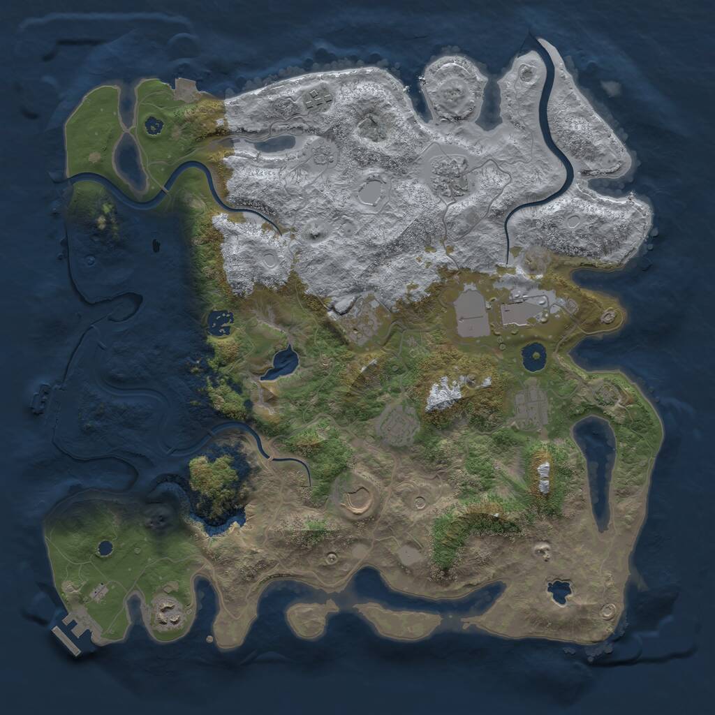 Rust Map: Procedural Map, Size: 4000, Seed: 28469440, 15 Monuments