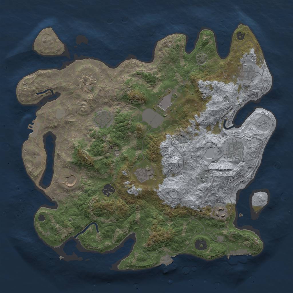 Rust Map: Procedural Map, Size: 3700, Seed: 118231835, 18 Monuments