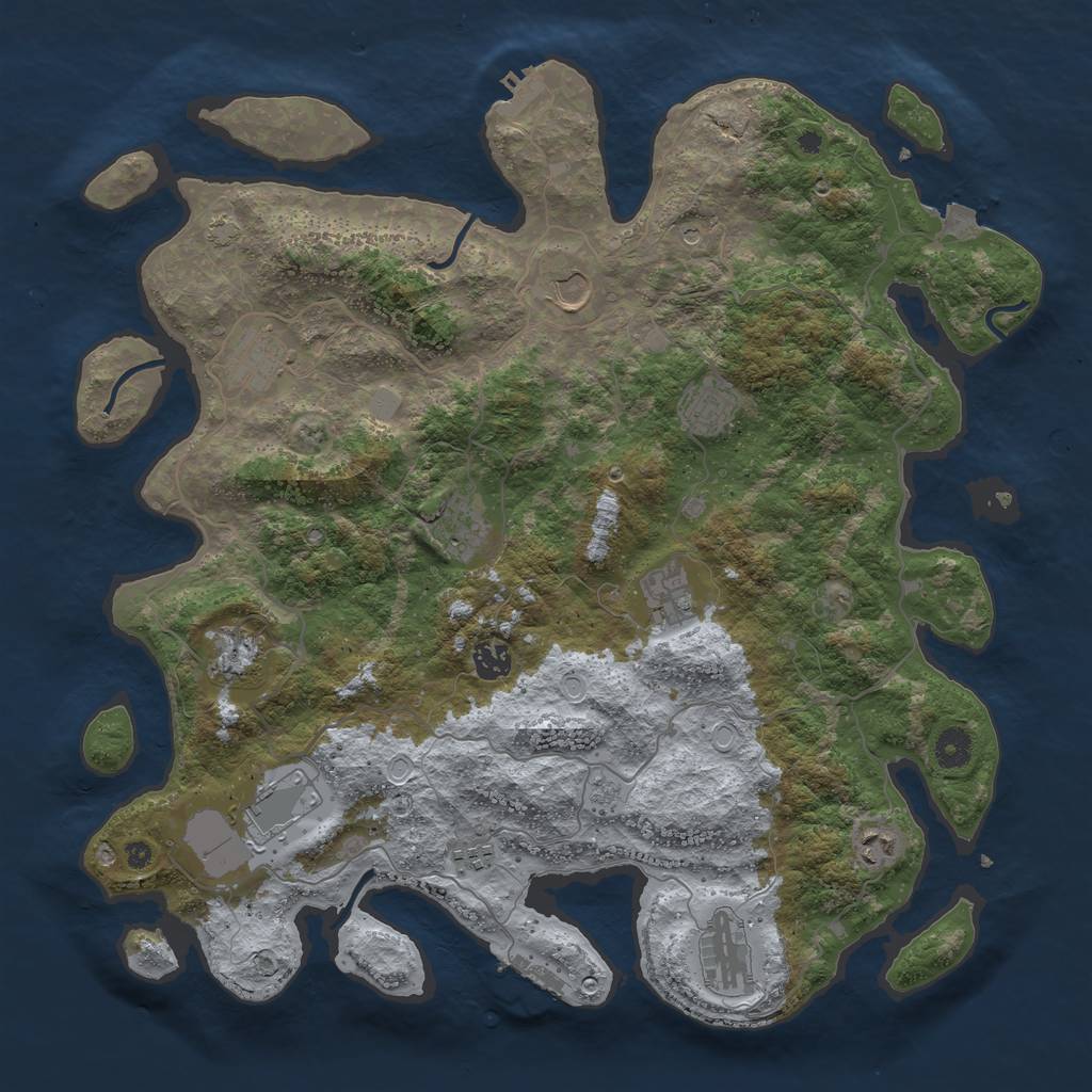 Rust Map: Procedural Map, Size: 4200, Seed: 30, 19 Monuments