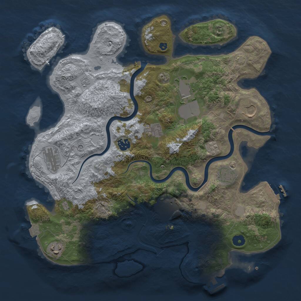 Rust Map: Procedural Map, Size: 3750, Seed: 594902504, 15 Monuments