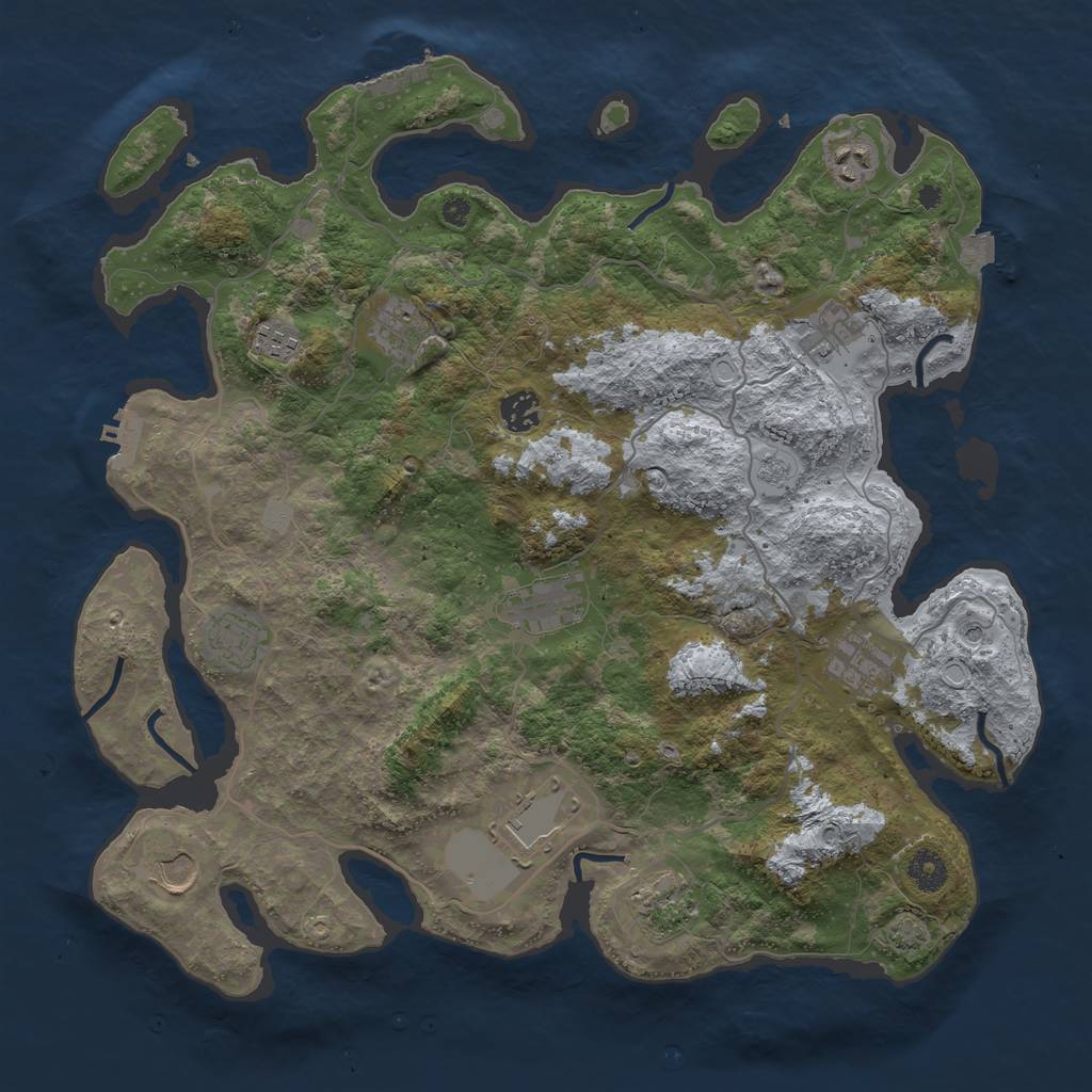 Rust Map: Procedural Map, Size: 4000, Seed: 20241988, 19 Monuments