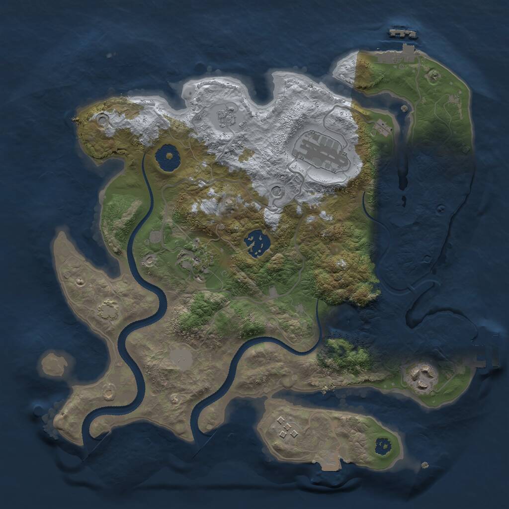 Rust Map: Procedural Map, Size: 3000, Seed: 46546, 11 Monuments