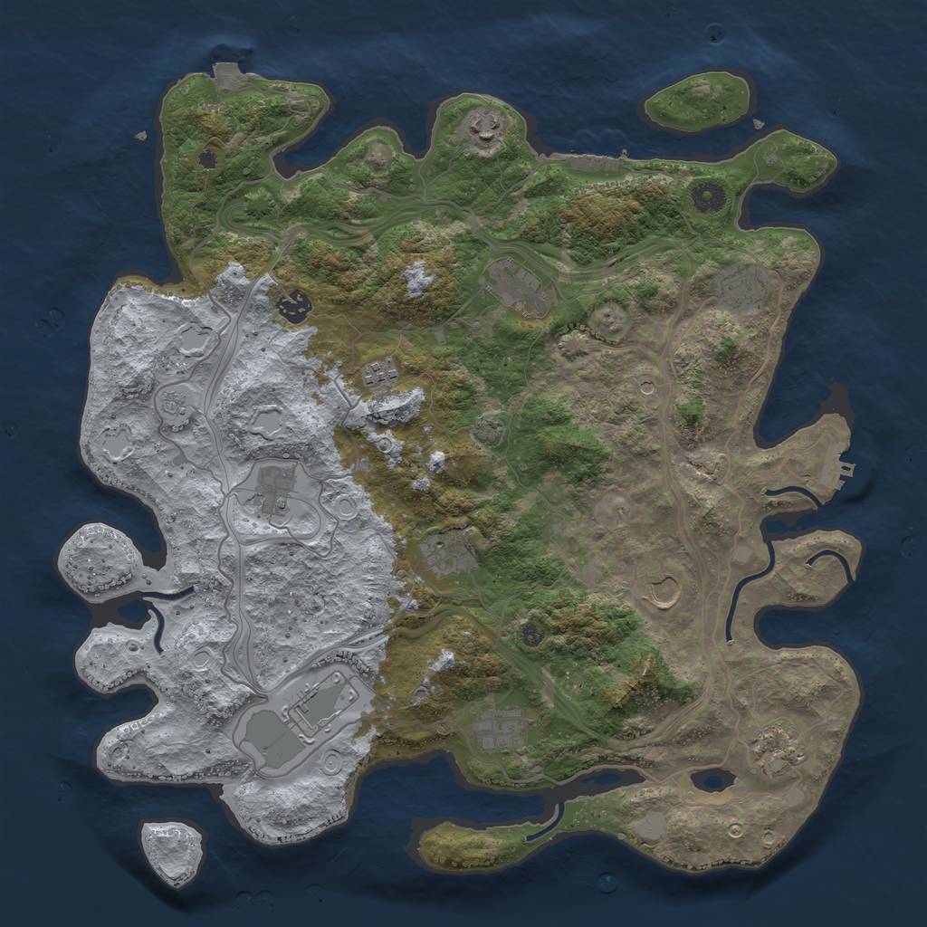 Rust Map: Procedural Map, Size: 4250, Seed: 6374432, 19 Monuments