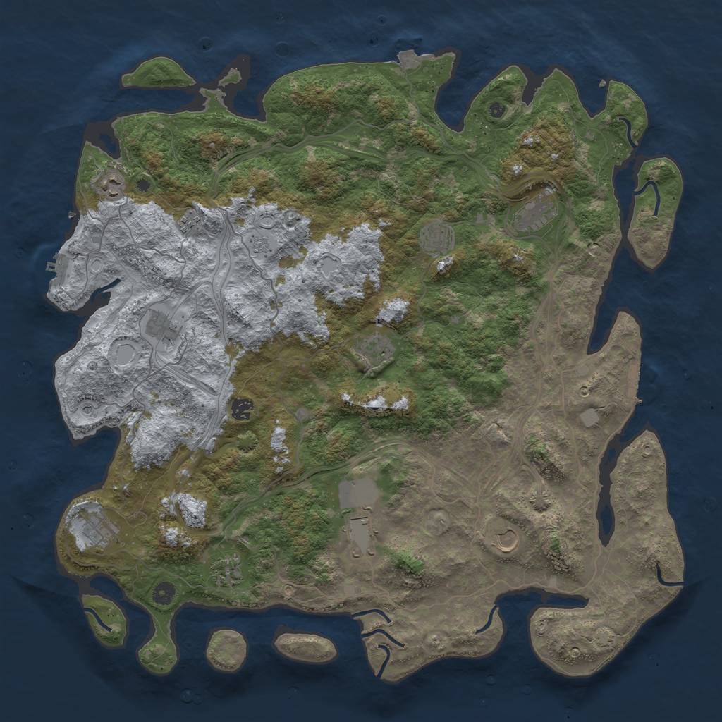 Rust Map: Procedural Map, Size: 4800, Seed: 3486489, 19 Monuments