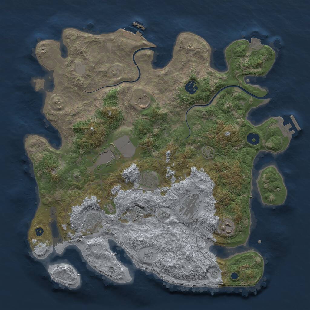 Rust Map: Procedural Map, Size: 3700, Seed: 79940226, 14 Monuments