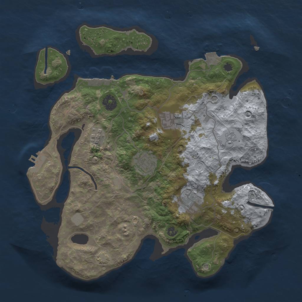 Rust Map: Procedural Map, Size: 3000, Seed: 7123720, 12 Monuments