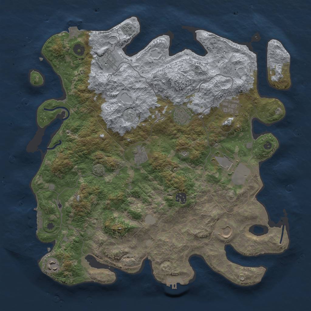 Rust Map: Procedural Map, Size: 4000, Seed: 16273549, 17 Monuments