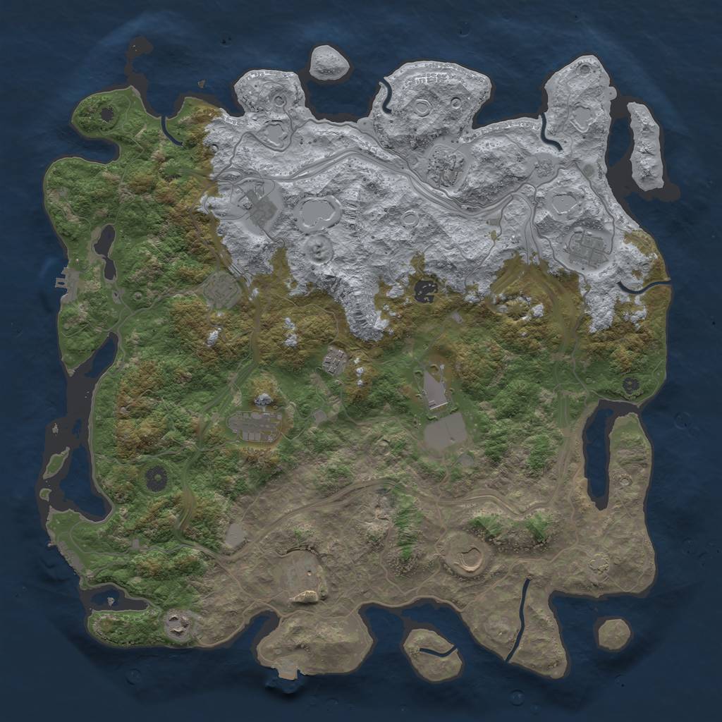 Rust Map: Procedural Map, Size: 4500, Seed: 1880933820, 19 Monuments