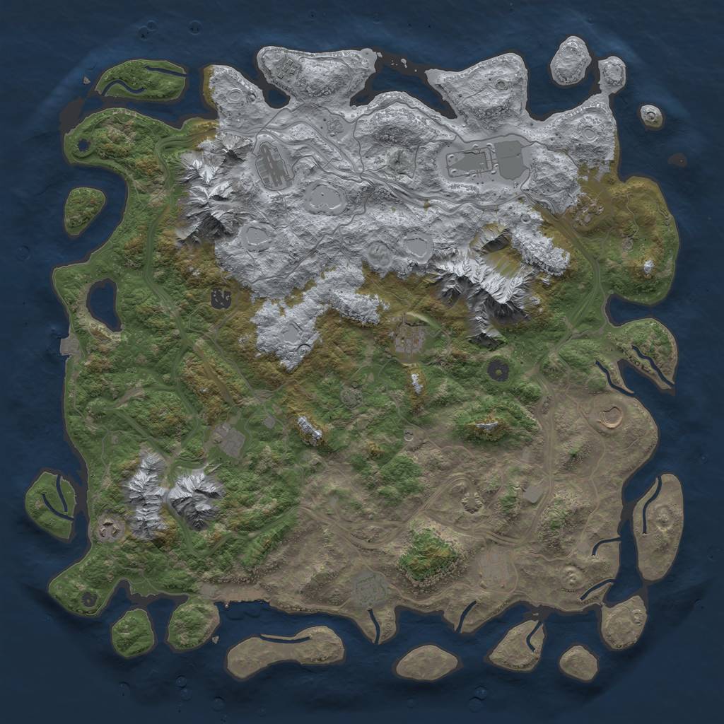 Rust Map: Procedural Map, Size: 5000, Seed: 1851868820, 18 Monuments