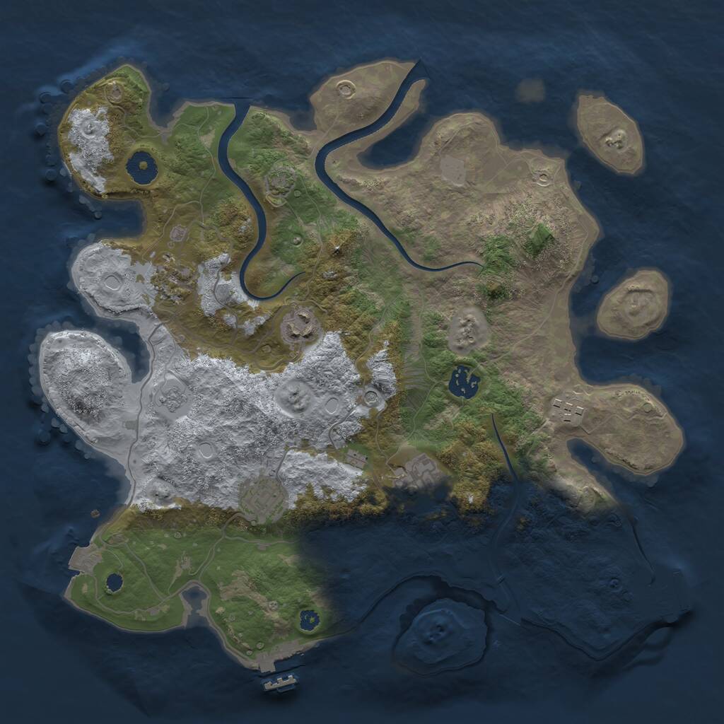 Rust Map: Procedural Map, Size: 3500, Seed: 547372569, 12 Monuments