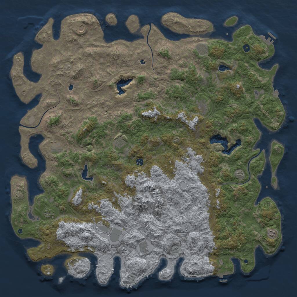Rust Map: Procedural Map, Size: 6000, Seed: 10243344, 17 Monuments