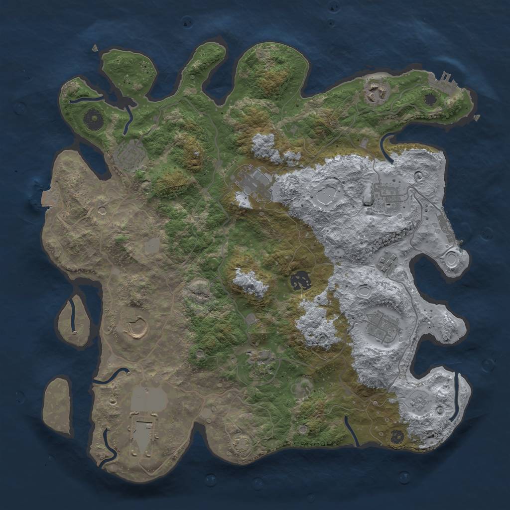 Rust Map: Procedural Map, Size: 3750, Seed: 11399680, 18 Monuments
