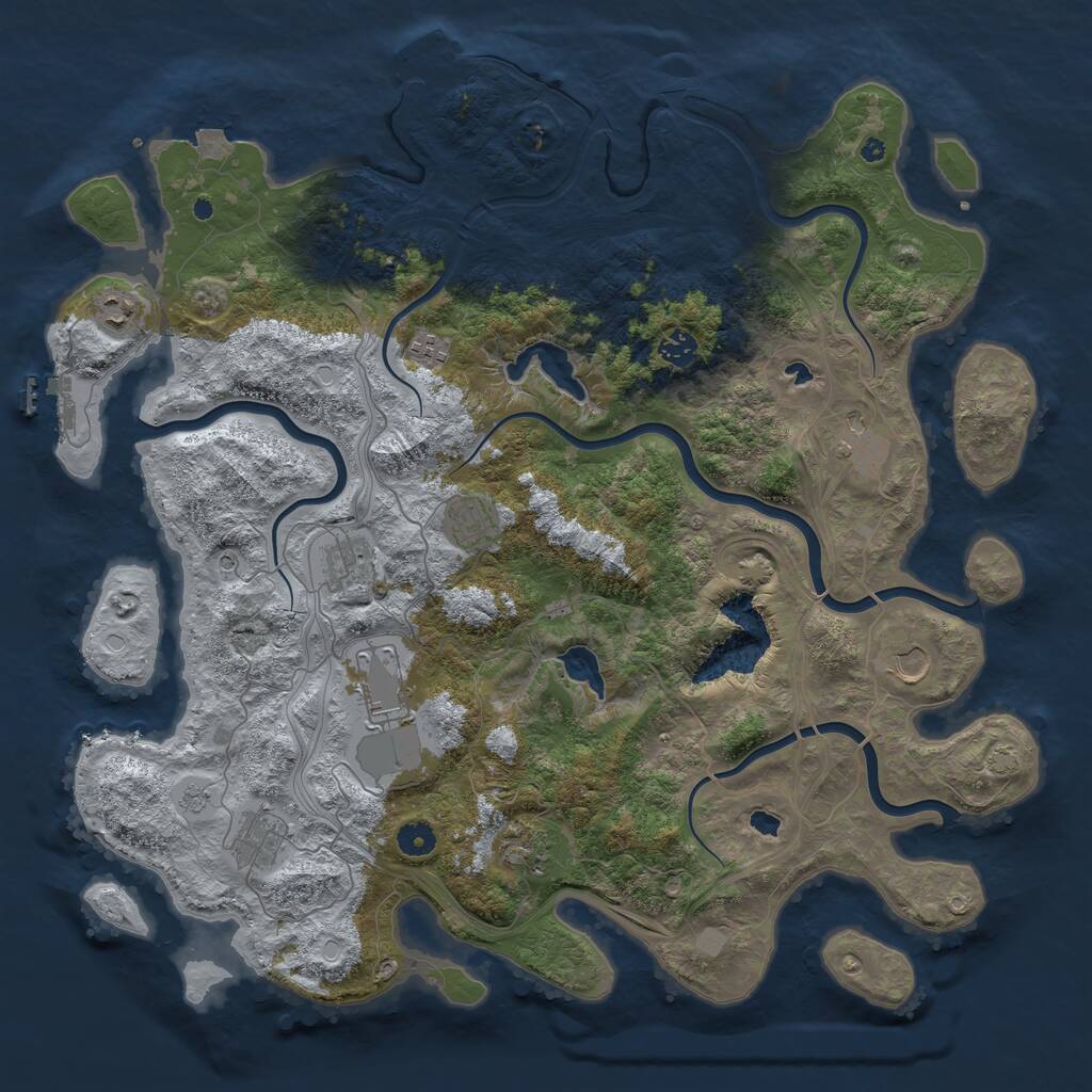 Rust Map: Procedural Map, Size: 4500, Seed: 237479824, 16 Monuments