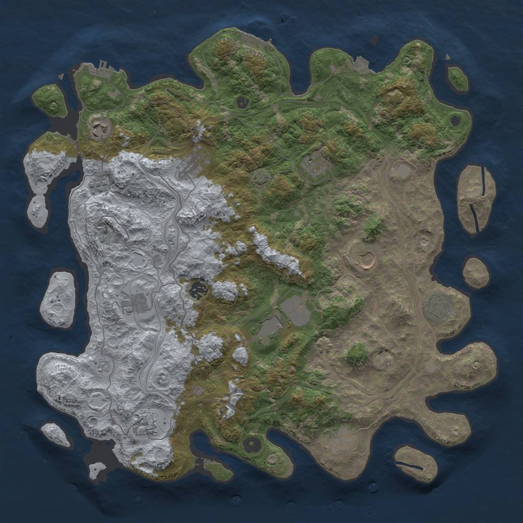 Rust Map: Procedural Map, Size: 4500, Seed: 237479824, 19 Monuments