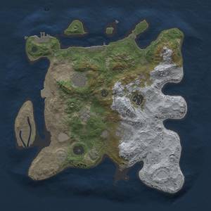 Thumbnail Rust Map: Procedural Map, Size: 3000, Seed: 44655106, 11 Monuments